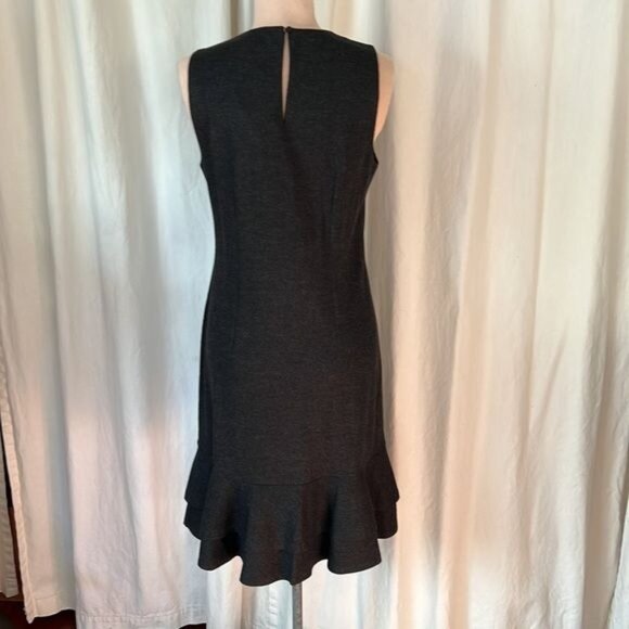 Ralph Lauren Black Label wool Dress Fall charcoal grey NWT L  fit flare - Picture 7 of 8
